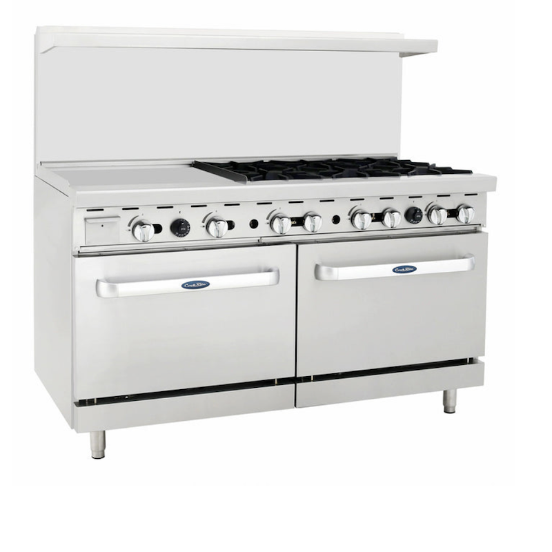 GAS COOKER ON OVEN + GRIDDLE
